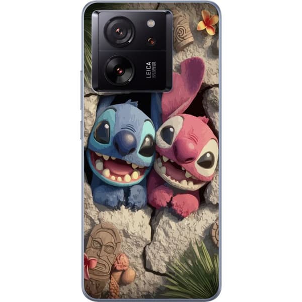 Xiaomi 13T Gjennomsiktig deksel Stitch Angel Lilo & Stitch Motiv Disney Kjærlighet Seriefigur Populær Blå Alien Morsom Disneyfilm