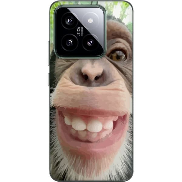 Xiaomi 14 Gjennomsiktig deksel Ape Selfie Rolig Grafisk Design Ape Djurmotiv Trend Roligt Motiv Populært Urban Kunst Stil