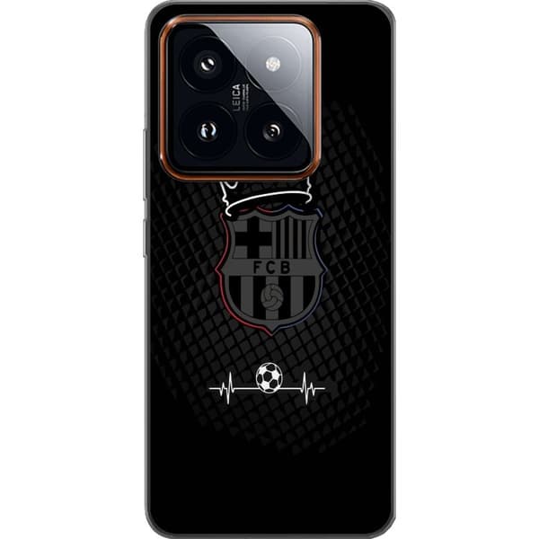 Xiaomi 14 Pro Gjennomsiktig deksel FC Barcelona Emblem Fotballmotiv Blå Rød Klubbskilt Catalonia La Liga Fans Populært Ikonisk