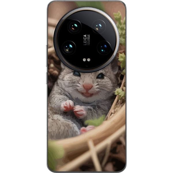 Xiaomi 14 Ultra Läpinäkyvä kuori Rotta Hymyilevä Eläinaihe Kaupunkikuva Urban Graafinen Suunnittelu Suosittu Hauska Motiivi Taide Tyyli
