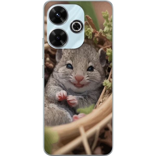 Xiaomi Redmi 13 Genomskinligt Skal Råtta Leende Djurmotiv Stadsmotiv Urban Grafisk Design Populärt Roligt Motiv Art Stil