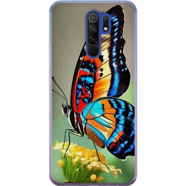 Xiaomi Redmi 9 Genomskinligt Skal Fjäril Natur Sommar Motiv Vingar Färgstark Design Populär Dekor Grafiskt Exotiskt Tema