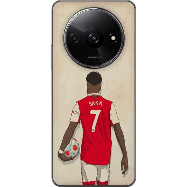 Xiaomi Redmi A3 Genomskinligt Skal Saka Fotboll Arsenal FC Motiv Spelare Premier League England Populär Sport Fotbollsstjärna London