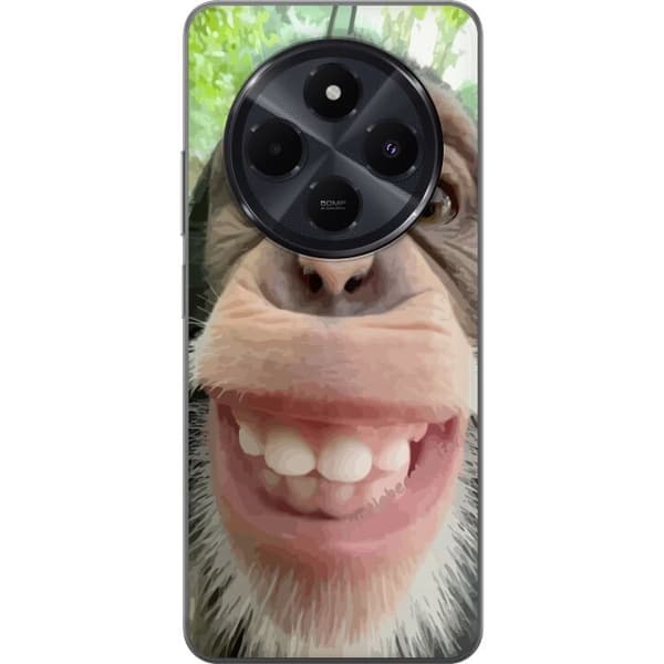 Xiaomi Redmi A4 Genomskinligt Skal Chimp Selfie Rolig Grafisk Design Apa Djurmotiv Trend Roligt Motiv Populärt Urban Art Stil