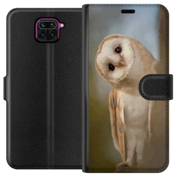 Xiaomi Redmi Note 9 Tegnebogsetui Ugle Nysgerrig Blik Fuglemotiv Skov Natur Grafisk Design Populært Motiv Dyr Tema Dekoration