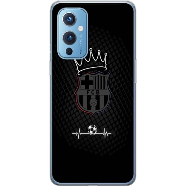 OnePlus 9 Gennemsigtig cover FC Barcelona Emblem Fodboldmotiv Blå Rød Klubmærke Catalonien La Liga Fans Populært Ikonisk