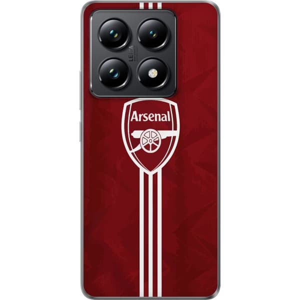 Xiaomi 14T Pro Genomskinligt Skal Arsenal Emblem Fotboll Premier League Klubbmärke Röd Vit Ikoniskt Fans London Sport Motiv