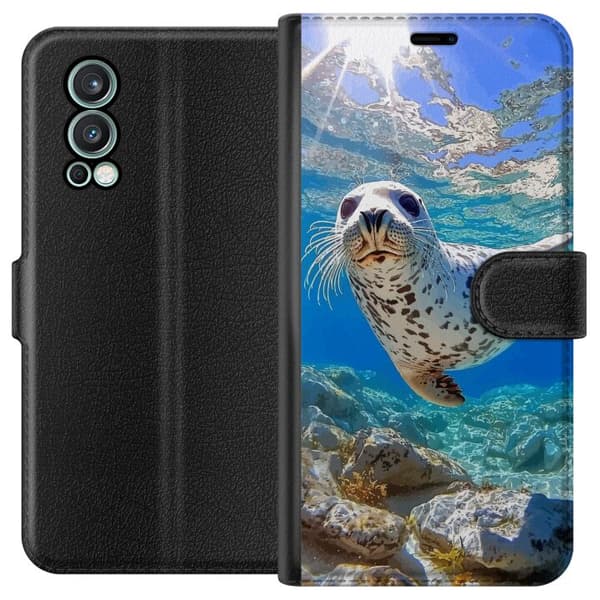 OnePlus Nord 2 5G Tegnebogsetui Salg Hav Svømning Dyremotiv Natur Vandmotiv Blåt Design Marin Tema Populært Motiv Dyreliv