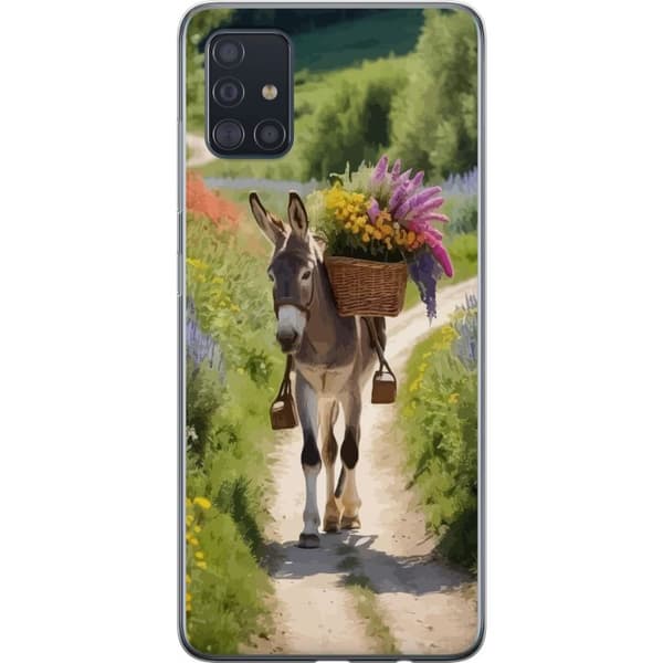 Samsung Galaxy A51 Genomskinligt Skal Åsna Djurmotiv Rolig Design Naturmotiv Populär Dekor Humor Grafiskt Djurtema Exotiskt