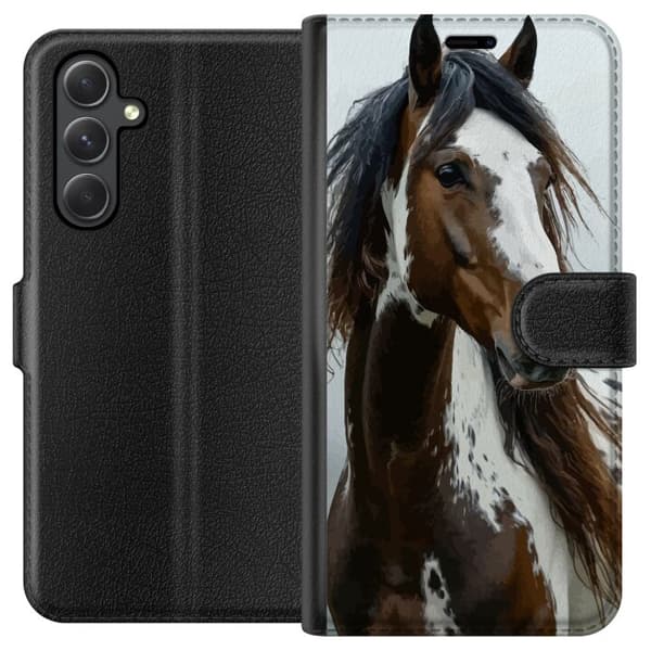 Samsung Galaxy A35 Lommeboketui Hest Dyremotiv Grafisk Design Natur Kraftig Motiv Populær Veggkunst Dyretema Ridning