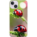 Miniatyrbillede 1 af 3: Apple iPhone 15 Gennemsigtig cover Ladybug Insekt Held Symbol Naturlig Motiv Populær Grafisk Motiv Dekoration Sommer Tur