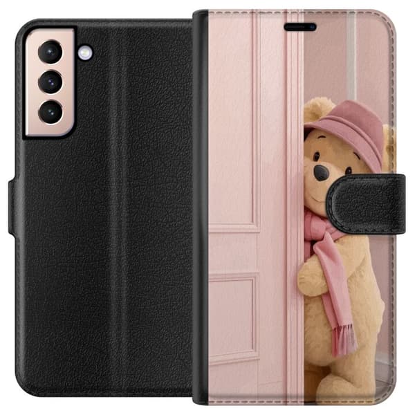 Samsung Galaxy S21 Plånboksfodral Nalle Puh Disney Motiv Tecknad Serie Klassisk Populär Barn Motiv Disneyfigur Ikonisk Karaktär