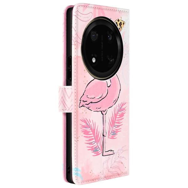 Fågel-etui för Honor Magic 7 Lite Flamant Rose-mönster Plånbok