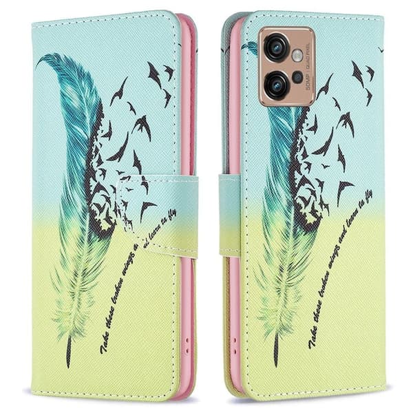 Wonderland Motorola Moto G32 Flip Etui - Fjer