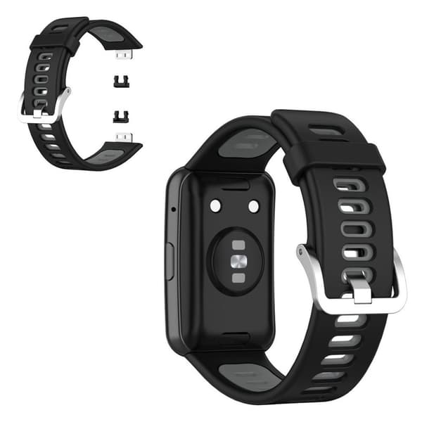 Huawei Watch Fit dual color silicone watch band - Black / Grey