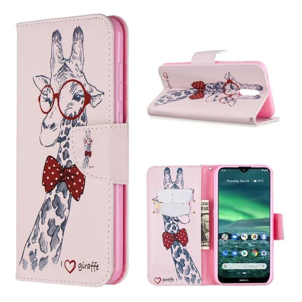 Wonderland Nokia 2.3 etui - Sød giraf med briller