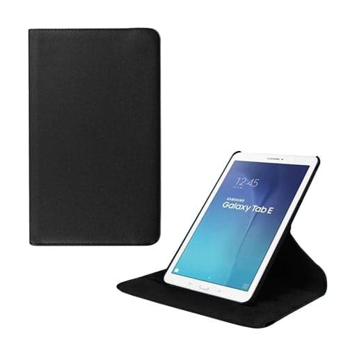Jessen Samsung Galaxy Tab E 9.6 Roterande Läderfodral med Stativ - Svart