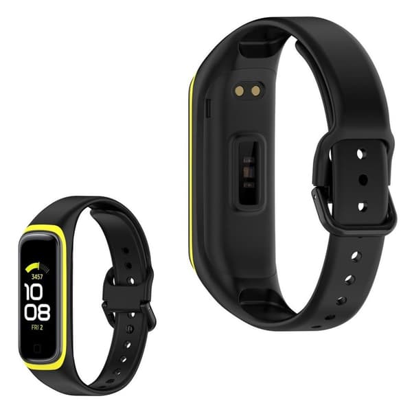 Samsung Galaxy Fit 2 tofarvet silikoneurrem - Sort / Gul