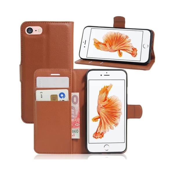 Laudrup Litchi Läderfodral för iPhone 7 / 8 - Brun