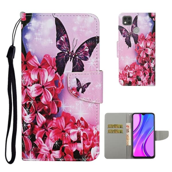 Wonderland Xiaomi Redmi 9C Flip etui - Smukke blomster