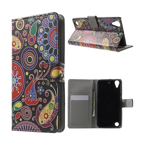 Holberg Läderfodral med Kortfack för HTC Desire 530 - Paisley Mönster