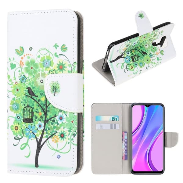 Wonderland Xiaomi Redmi 9 Läppäkotelo - Vihreä Puu