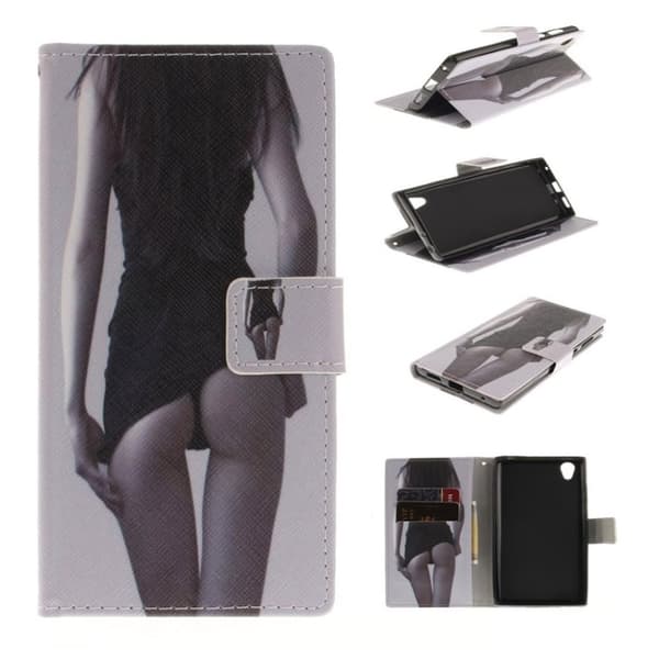 Sony Xperia L1 Læder etui med smukt motiv - Sexy girl