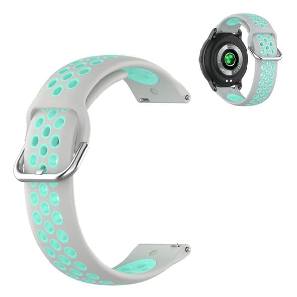 22mm Universal dual color sport silicone watch band - Grey / Green