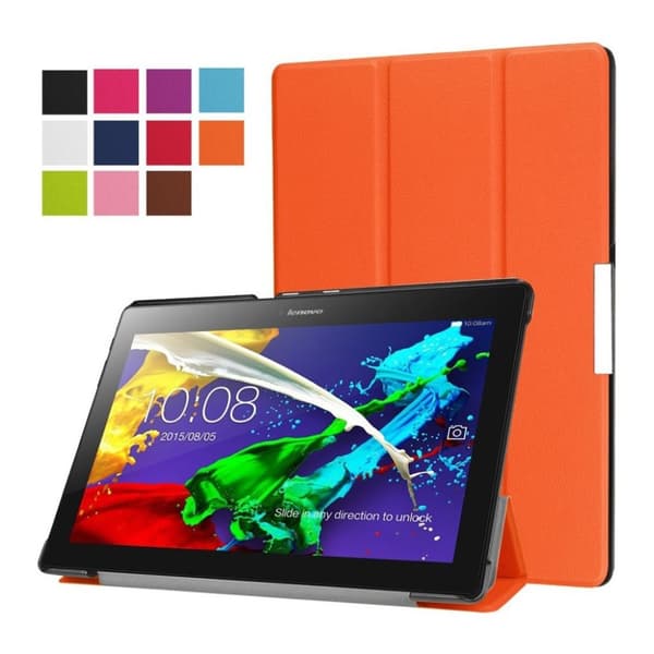 Lenovo Tab 3 Plus 10 tri-fold läderfodral - Orange