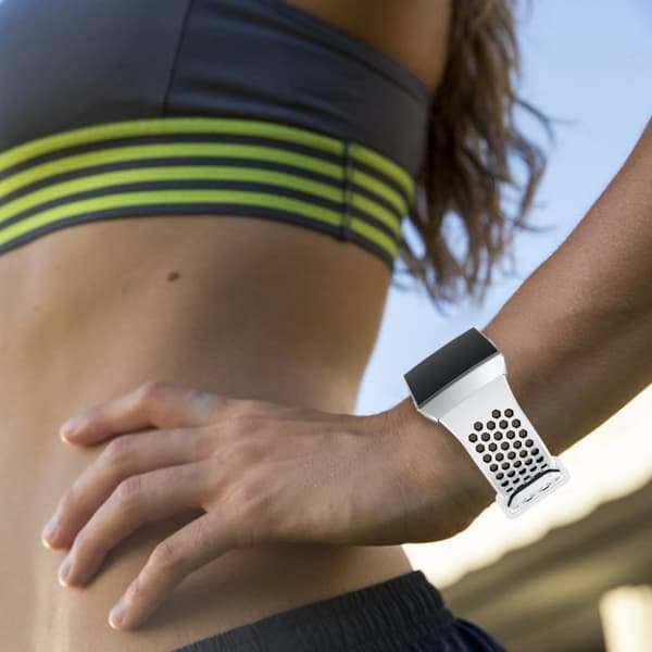 Fitbit Ionic Klockband med hålig design - Vit svart