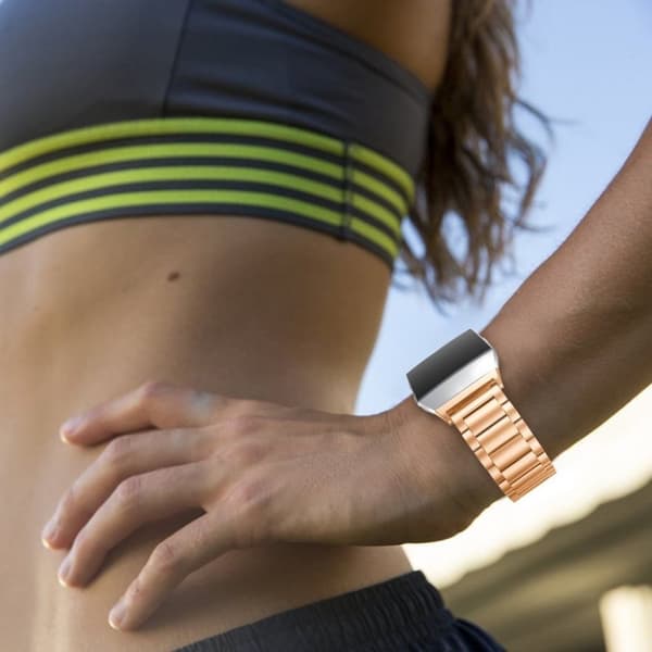 Fitbit Ionic Urrem i rustfri stål - Rosa guld