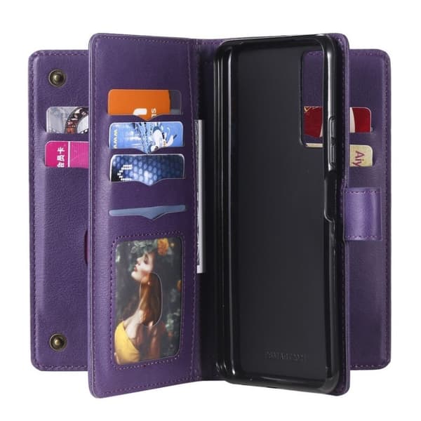 Huawei Y7A / Huawei P Smart 2021 fodral med 10 fickor - Lila