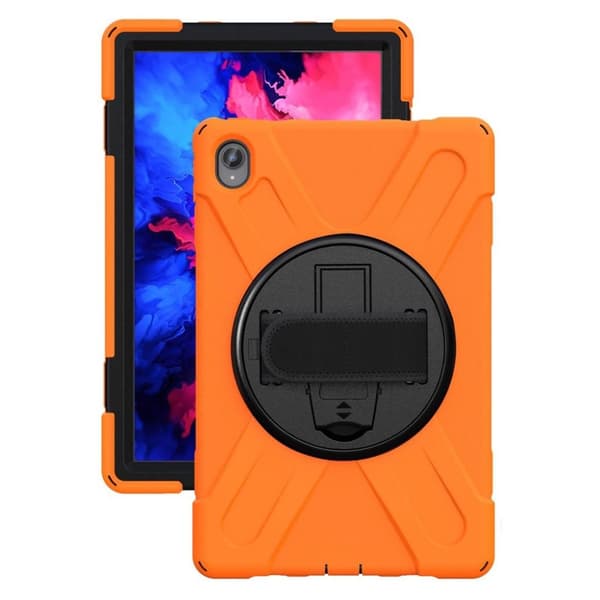 Lenovo Tab P11 360 vridbart stöd med rem + silikonfodral - Orange