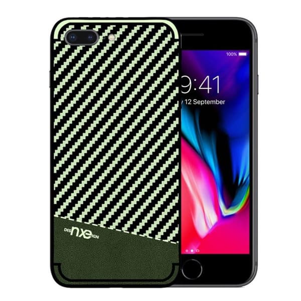 NXE iPhone 7 Plus,8 Plus Skal som har en unik karbonfiber design - Grön