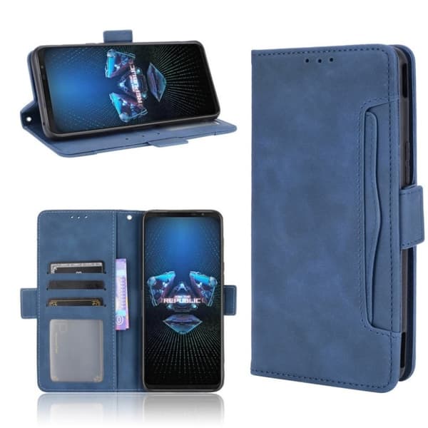 Modernt Asus ROG Phone 5 fodral med plånbok - Blå