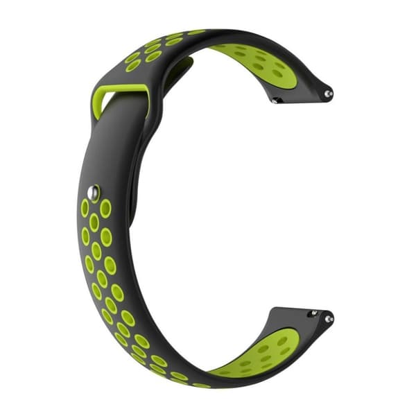 Fossil Q MARSHAL Gen2 / Huami Amazfit Watch 2/1 klockarmband silikon värmeavledande dubbelfärgad urholkad design - Svart och grön