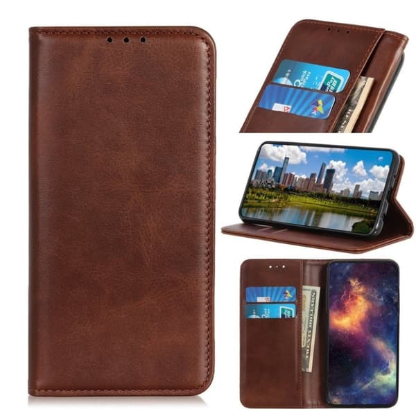 Äkta läder Nokia 1.4 fodral - Brun
