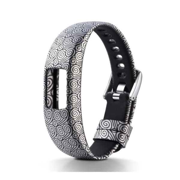 Garmin Vivofit 4 mønstret justerbar silikone urrem - Sort Auspicious Skyer Mønster