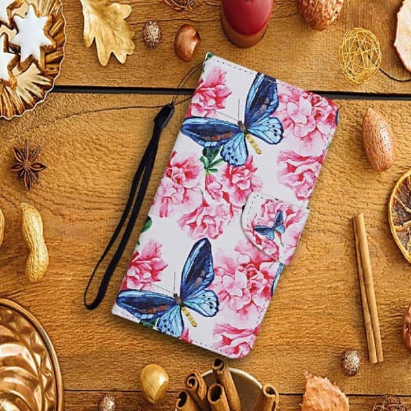 Wonderland Samsung Galaxy A22 4G Flip Etui - Sommerfugl og Blomst