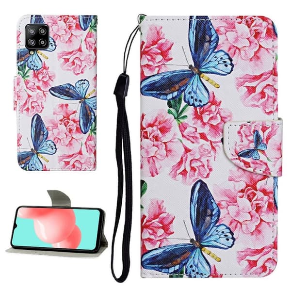 Wonderland Samsung Galaxy A22 4G Flip Etui - Sommerfugl og Blomst