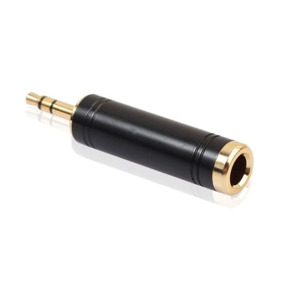 REXLIS universel guldplettet 3.5mm hanstik til 6.35mm hunstik sterio lydadapter - Sort