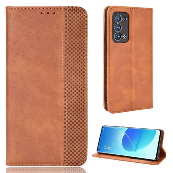 Bofink Vintage läder Oppo Reno6 Pro Plus 5G fodral - Brun