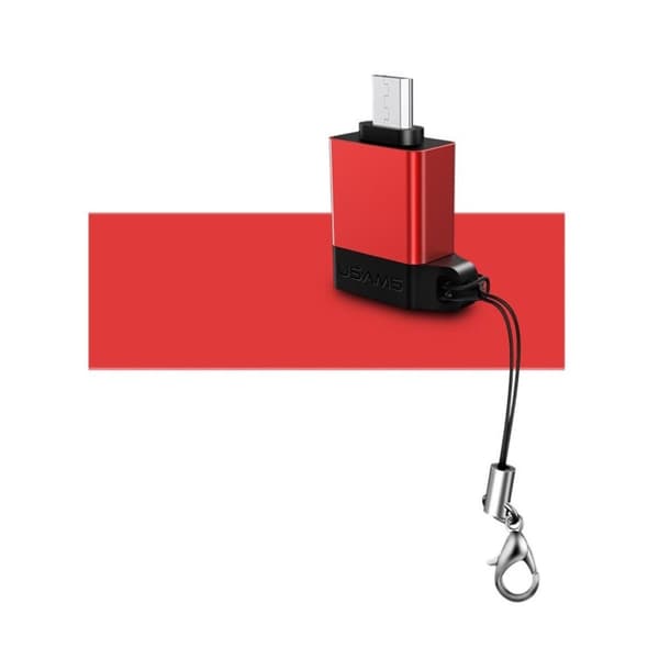 USAMS US-SJ187 A1 Mickro USB til USB universel adapter med OTG funktion til Samsung Note 8 osv. - Rød