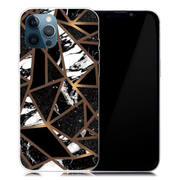 Marmormotiv iPhone 13 Pro skal - Fragment Av Svart Kakel