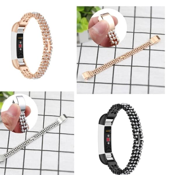 Fitbit Alta armbånd i funklende diamantlegering - Sort
