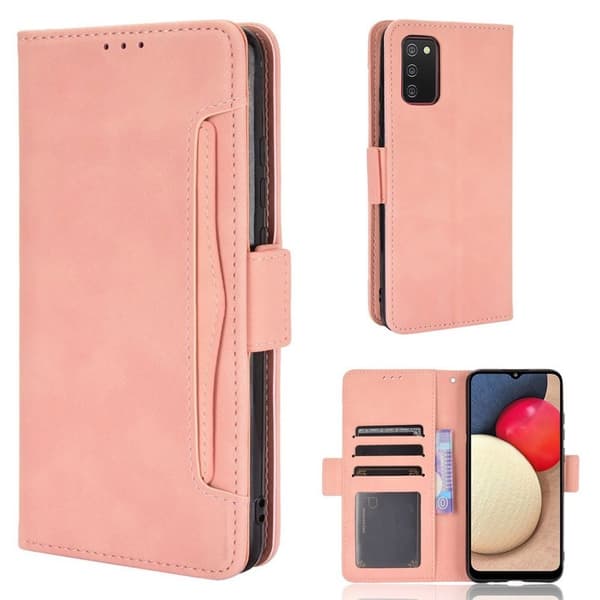 Modernt Samsung Galaxy A03s fodral med plånbok - Rosa