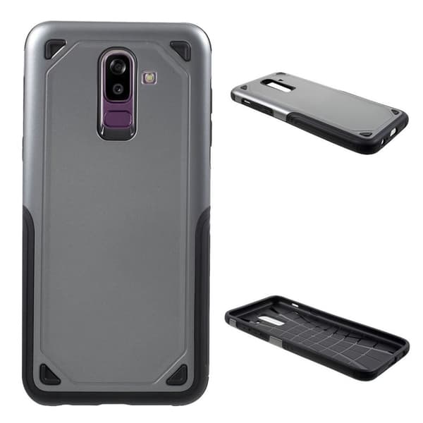 Samsung Galaxy J8 (2018) mobilskal plast silikon stötdämpande - Grå