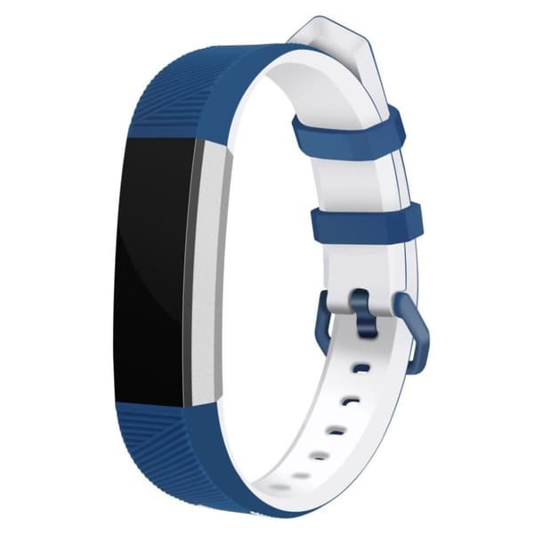 Fitbit Alta erstatnings urrem i silikone med to farvet design - Hvid/Blå