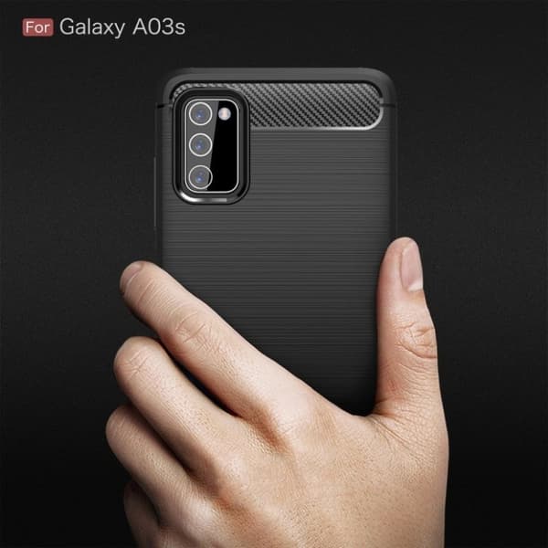 Carbon Flex Samsung Galaxy A03s skal - Svart