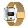 Miniatyrbillede 1 af 2: Fitbit Versa erstatnings urrem i stainless stål med milanetisk mønster - Guld
